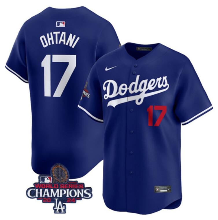 Women's Los Angeles Dodgers #17 Shohei Ohtani Royal 2024 World Series Champions Alternate Limited Stitched Baseball Jersey(Run Small) Women's Los Angeles Dodgers #17 Shohei Ohtani Royal 2024 World Series Champions Alternate Limited Stitched Baseball Jersey(Run Small)